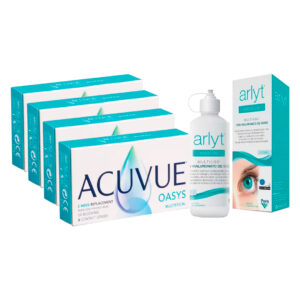 Acuvue Oasys multifocal Promocion 4 cajas + Arlyt Premium x 30 ml